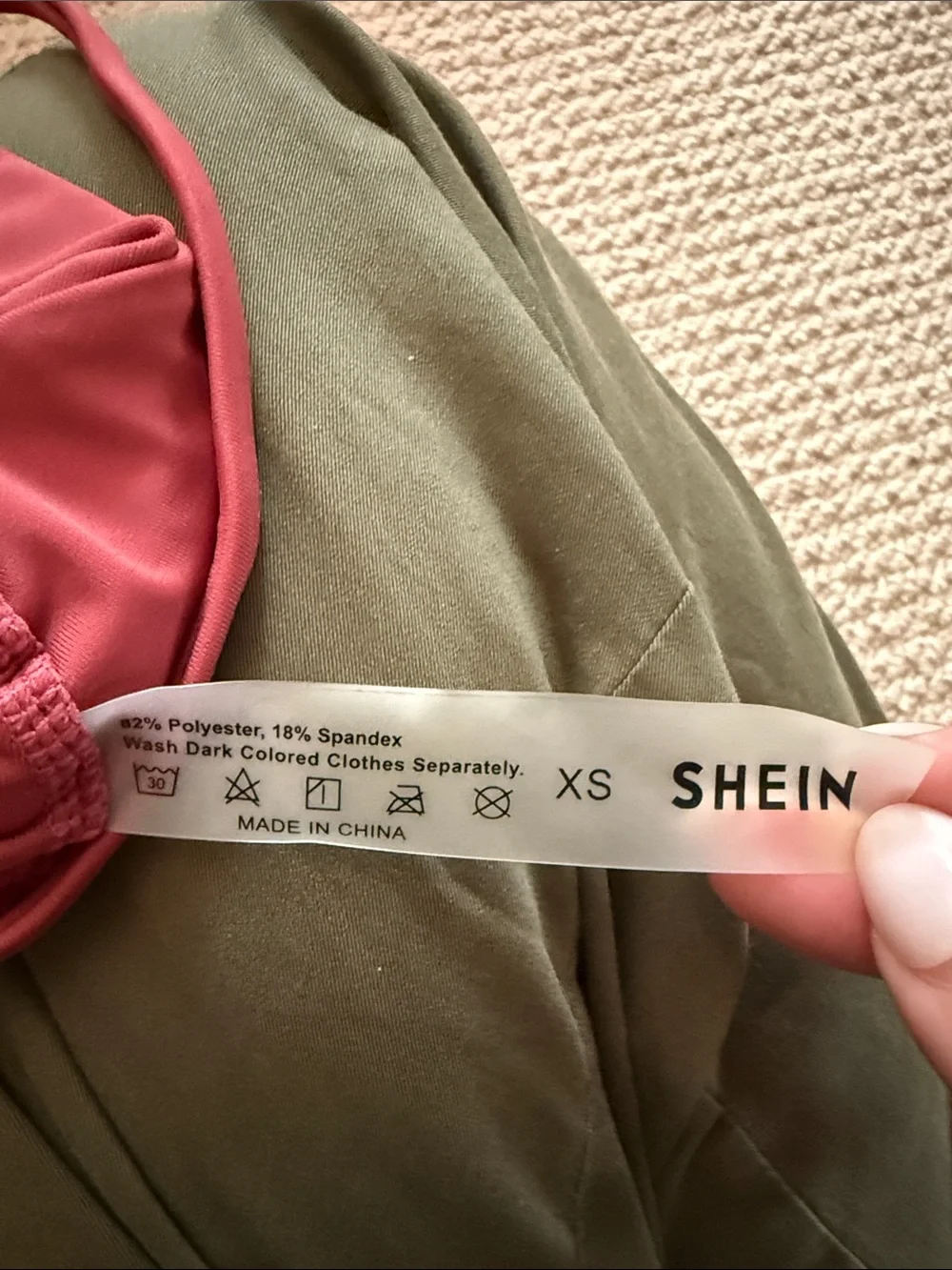Shein Size Extra Small XS Women's Triangle Bikini Top in Brick Red - Picture 4 of 4
